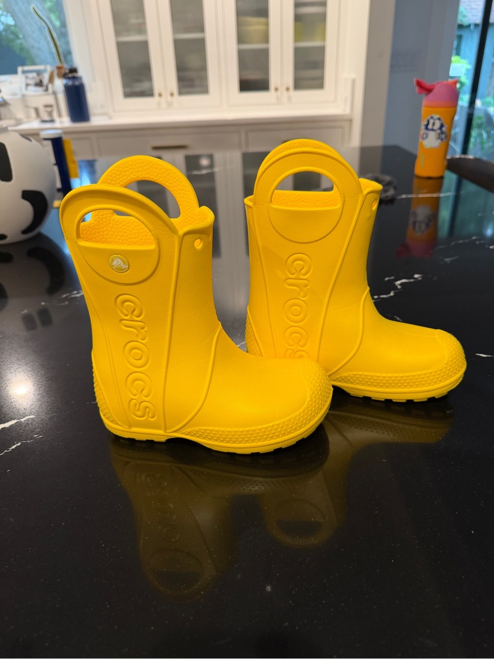 Crocs Kids' Handle it Pull on Yellow Rain Boots C11 Unisex